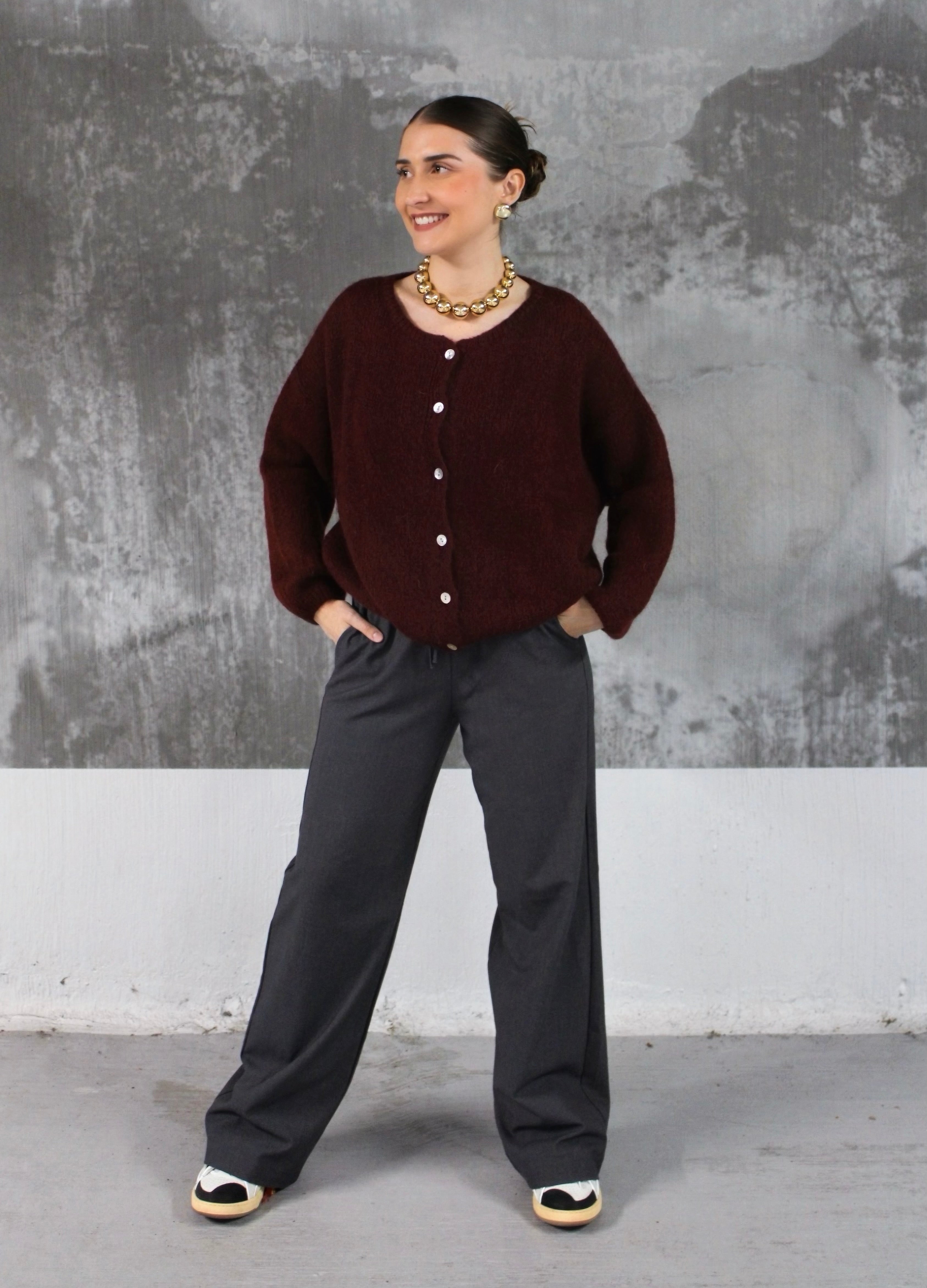 CARDIGAN ALBA BORDEAUX