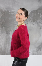 CARDIGAN AMAYA FRAMBOISE