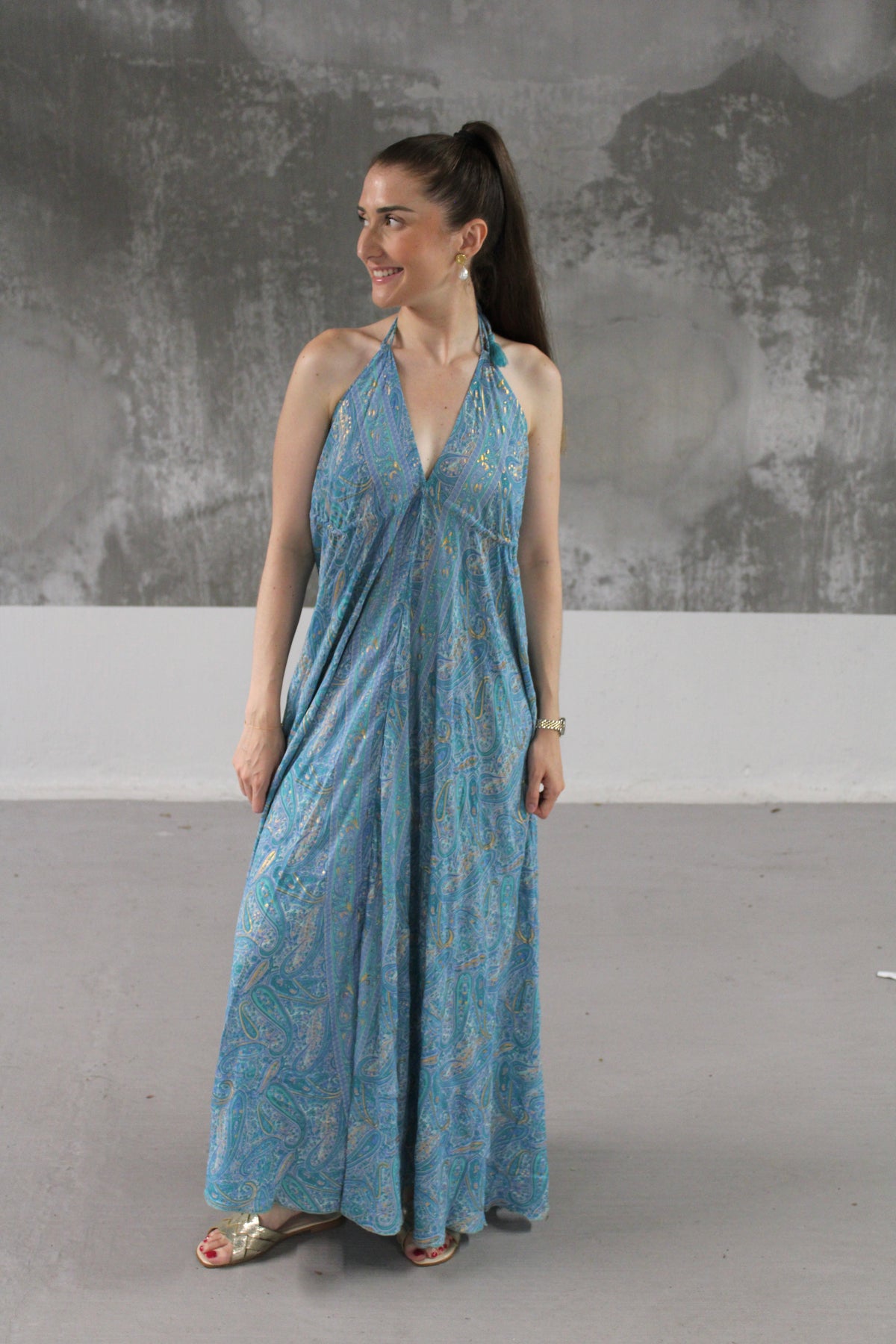 Robe bohème bleue claire