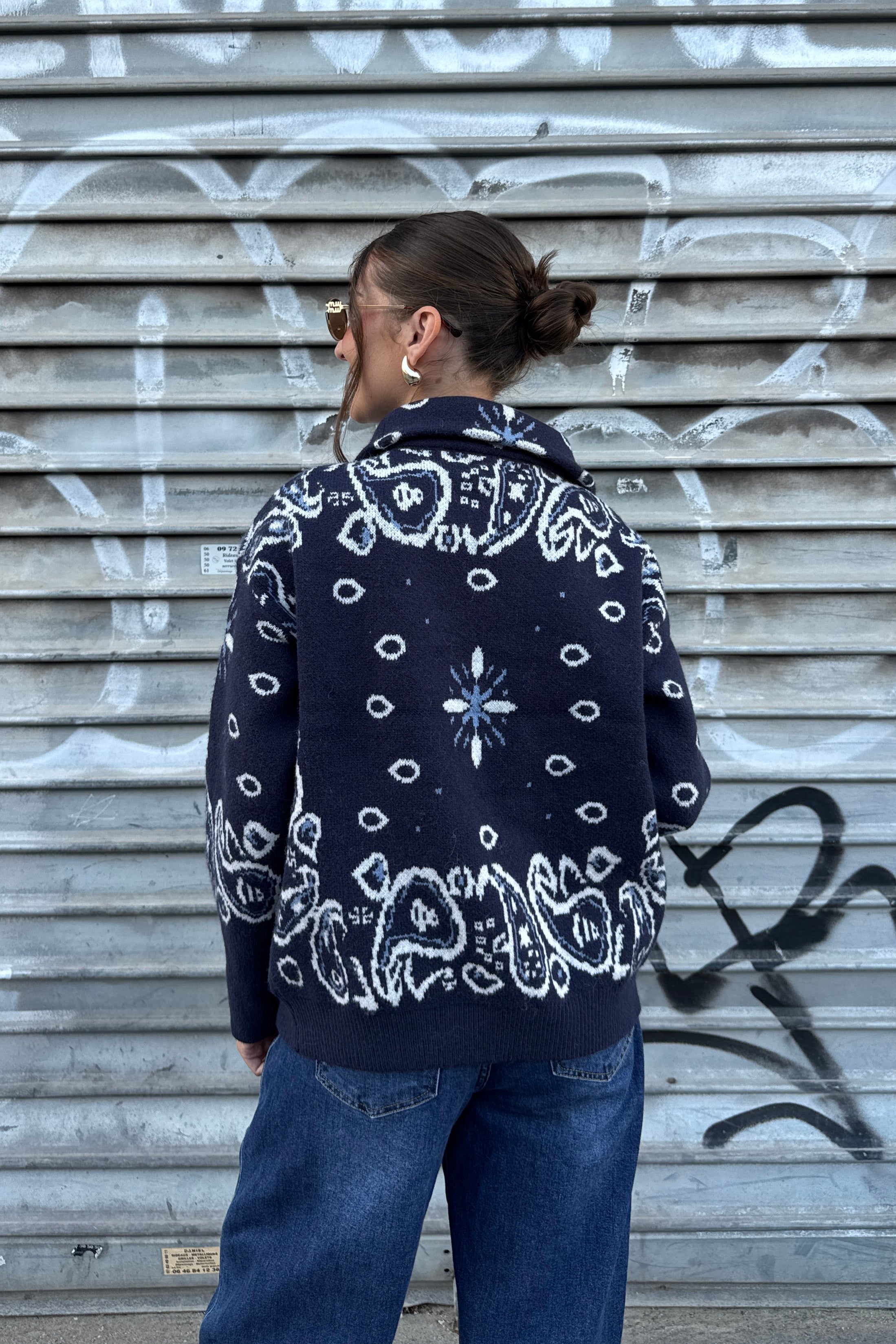 Gilet bandana JEANNE – Bleu marine