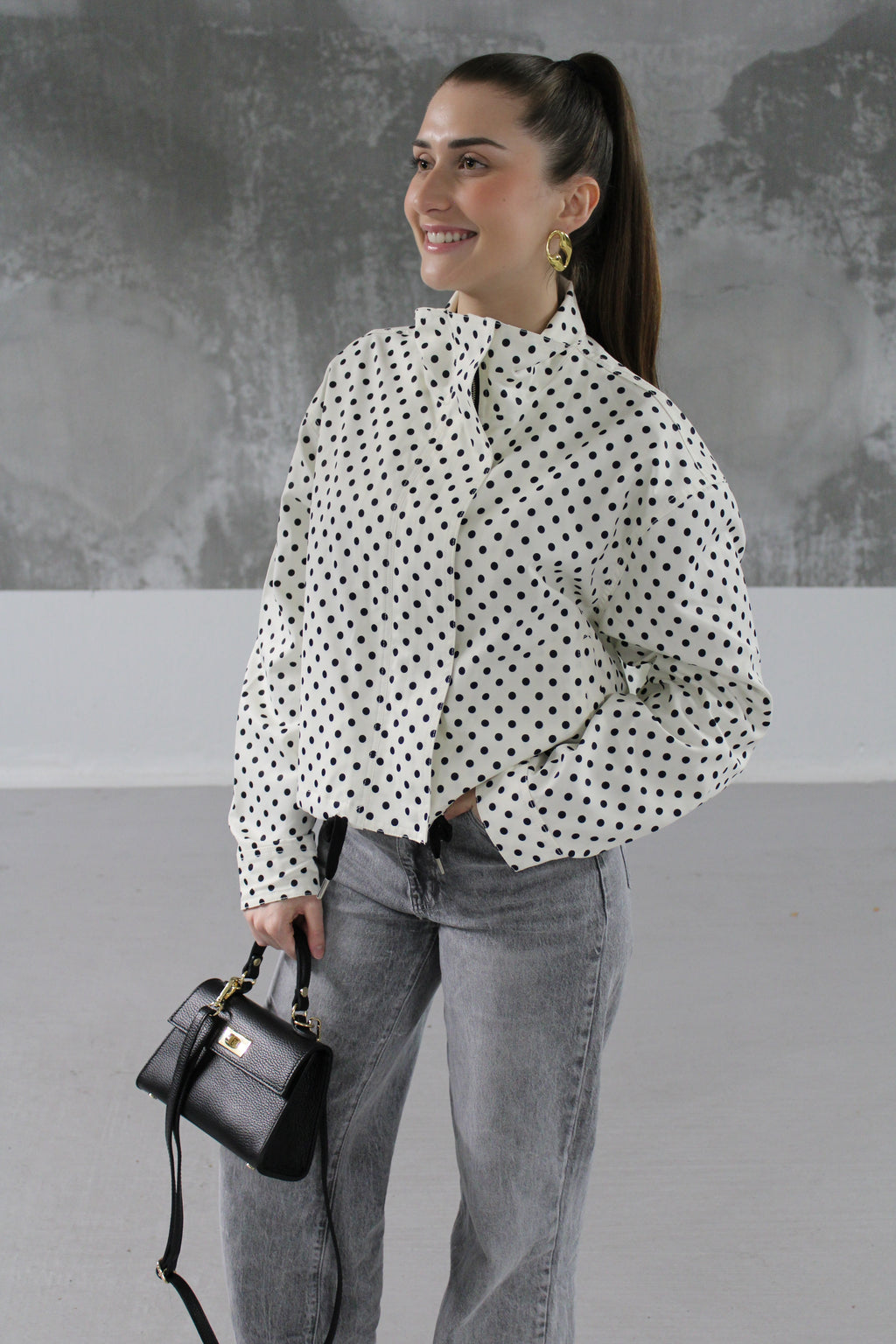 VESTE A POIS BLEUE MARINE MANON