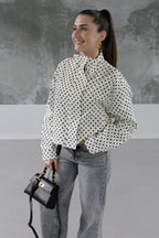 VESTE A POIS BLEUE MARINE MANON