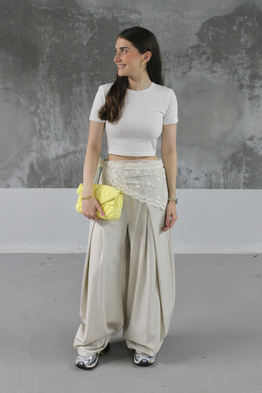 PANTALON FLUIDE PALAZZO BEIGE