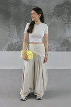 PANTALON FLUIDE PALAZZO BEIGE