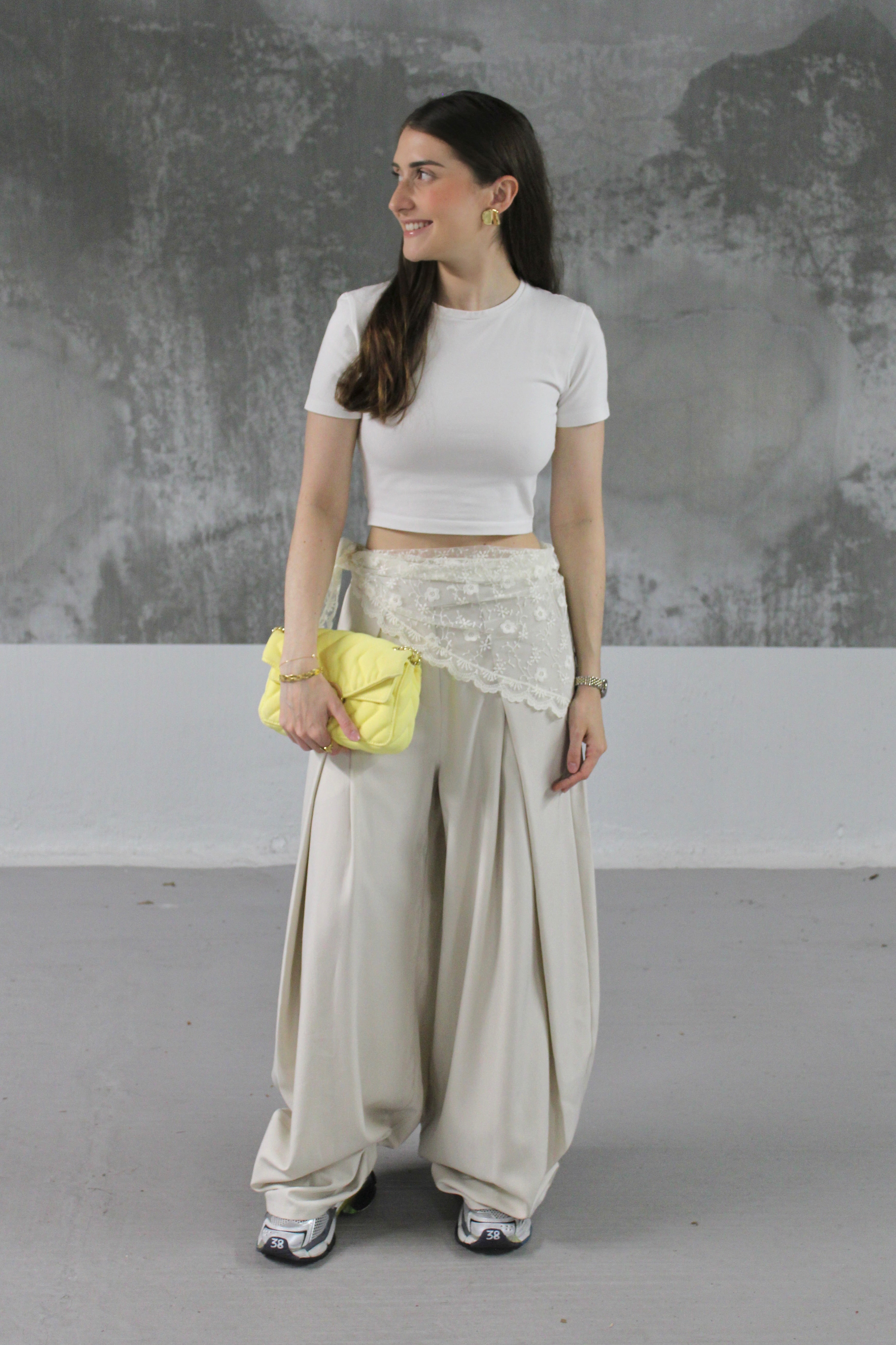 PANTALON FLUIDE PALAZZO BEIGE