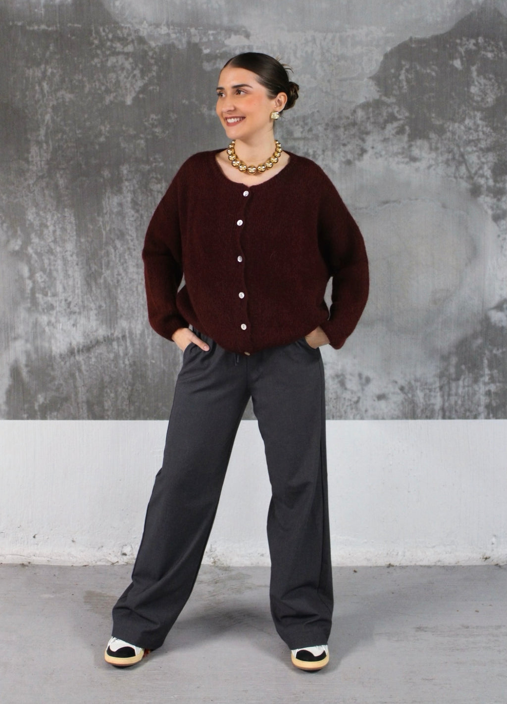 CARDIGAN ALBA BORDEAUX
