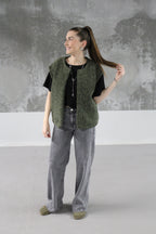 VESTE SANS MANCHE KAKI