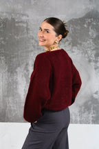 CARDIGAN ALBA BORDEAUX