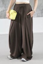 PANTALON FLUIDE PALAZZO MARRON