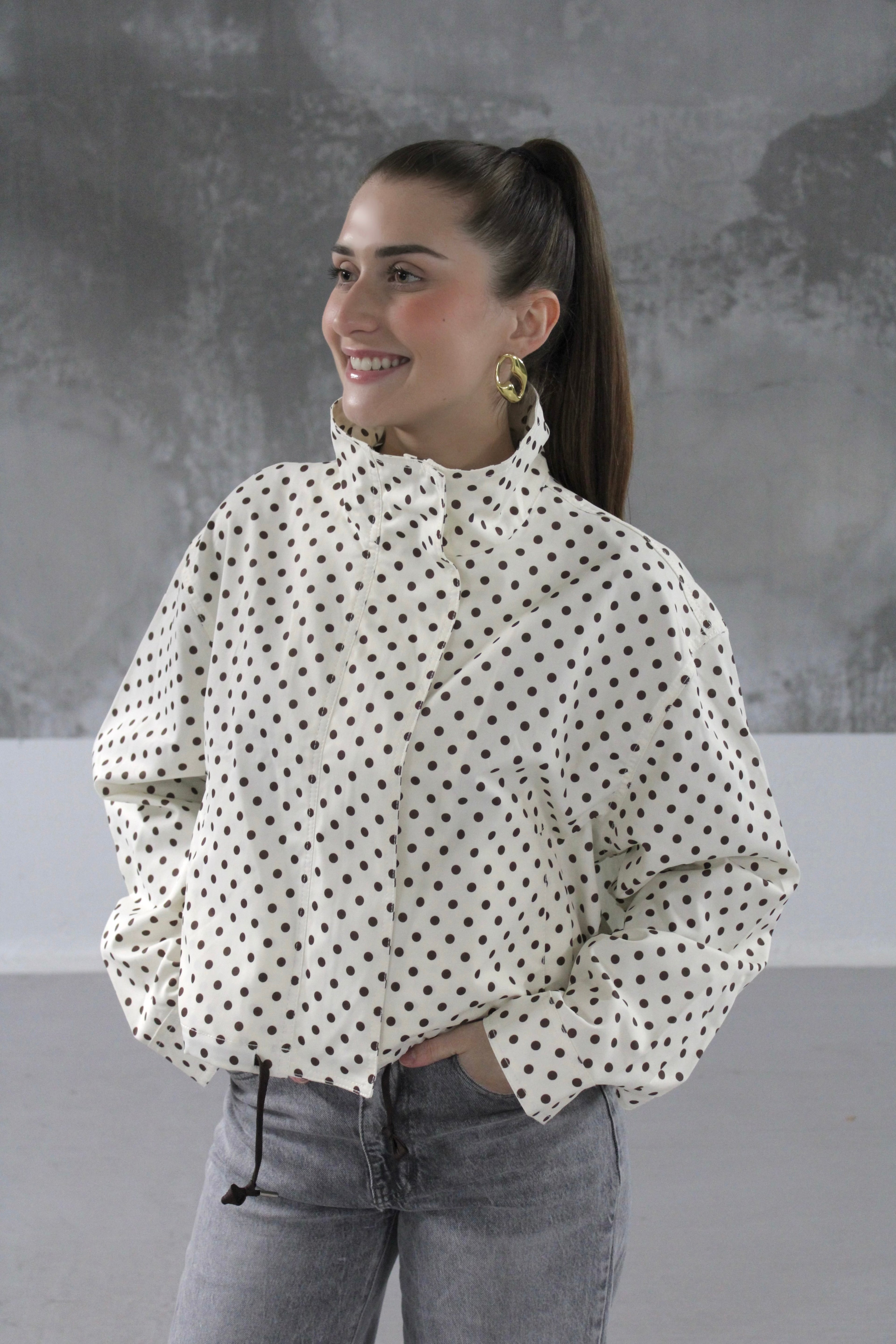 VESTE A POIS MARRON MANON