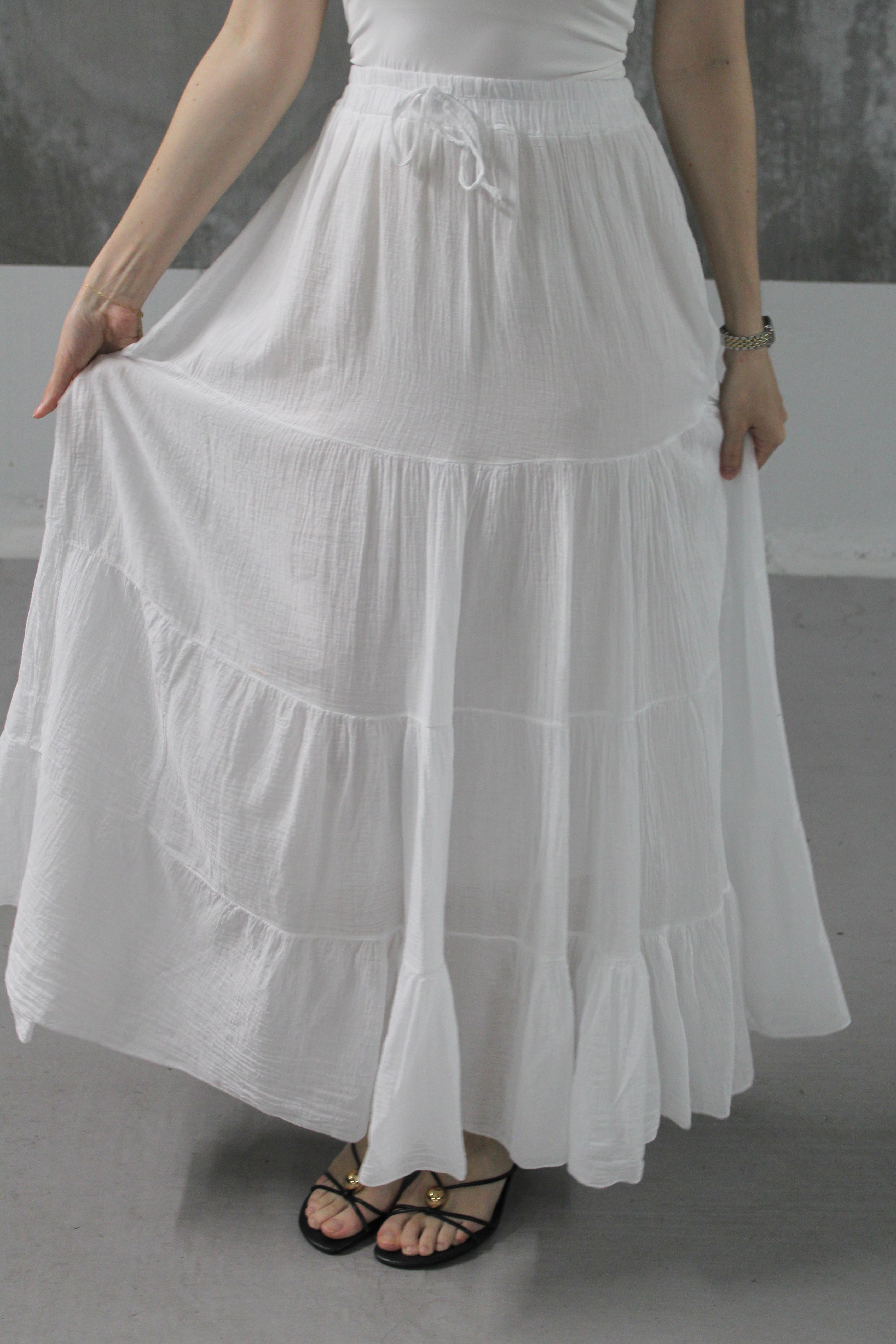 JUPE LONGUE BLANCHE DONA