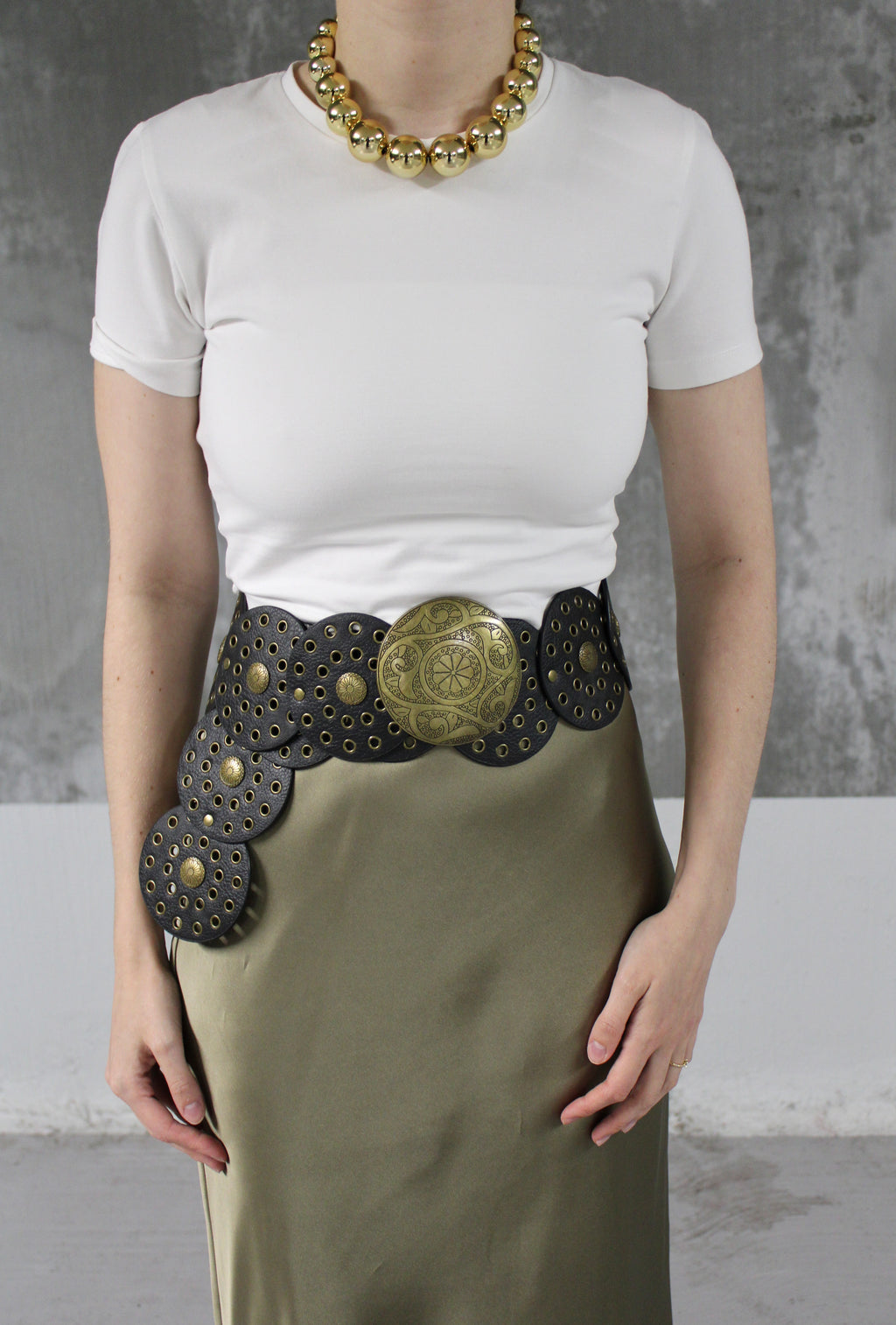 CEINTURE DISQUE NOIRE COW-BOY