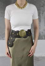 CEINTURE DISQUE NOIRE COW-BOY