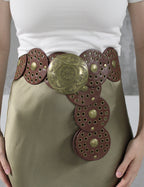 CEINTURE DISQUE MARRON COW-BOY