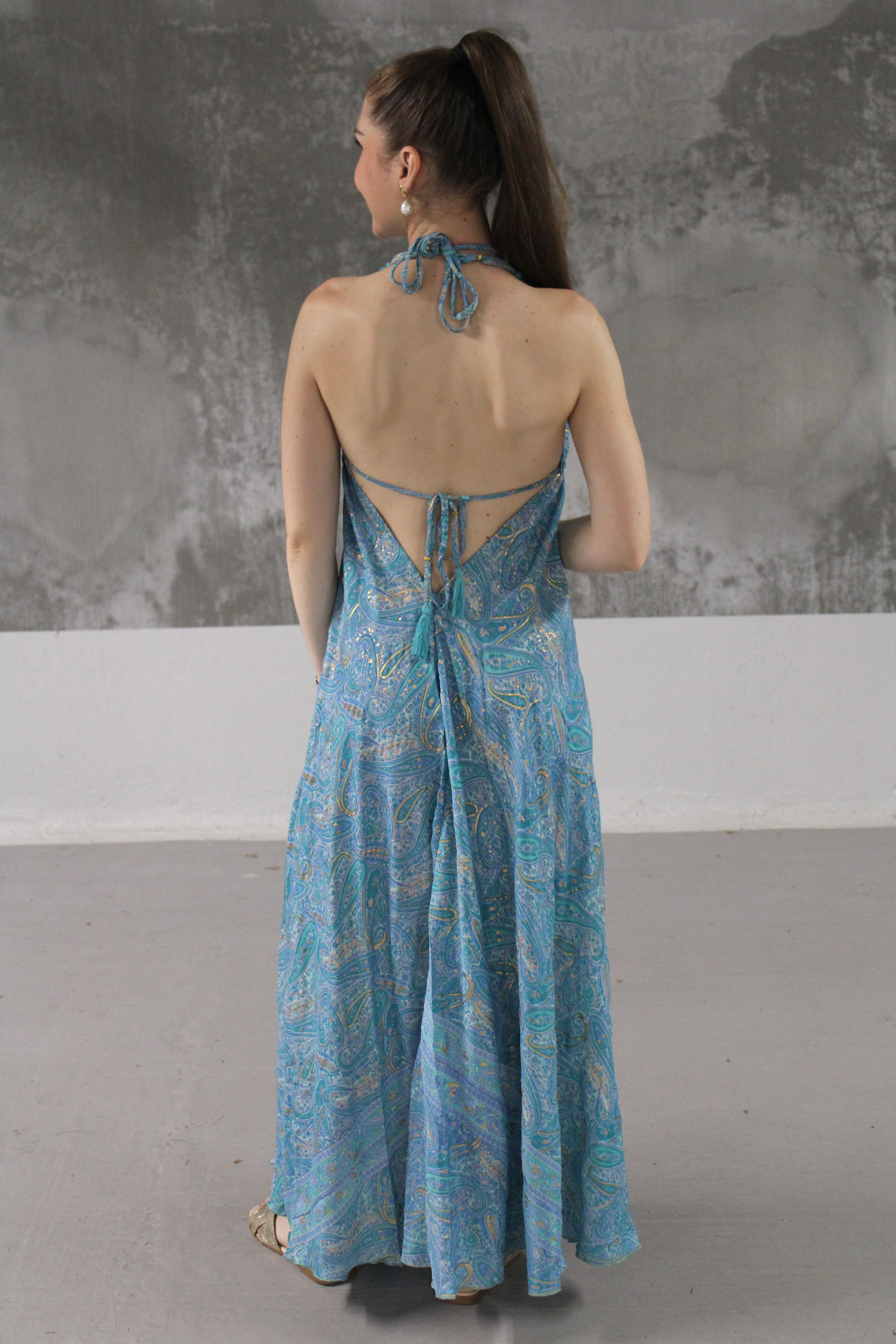 ROBE BOHEME BLEUE CLAIR