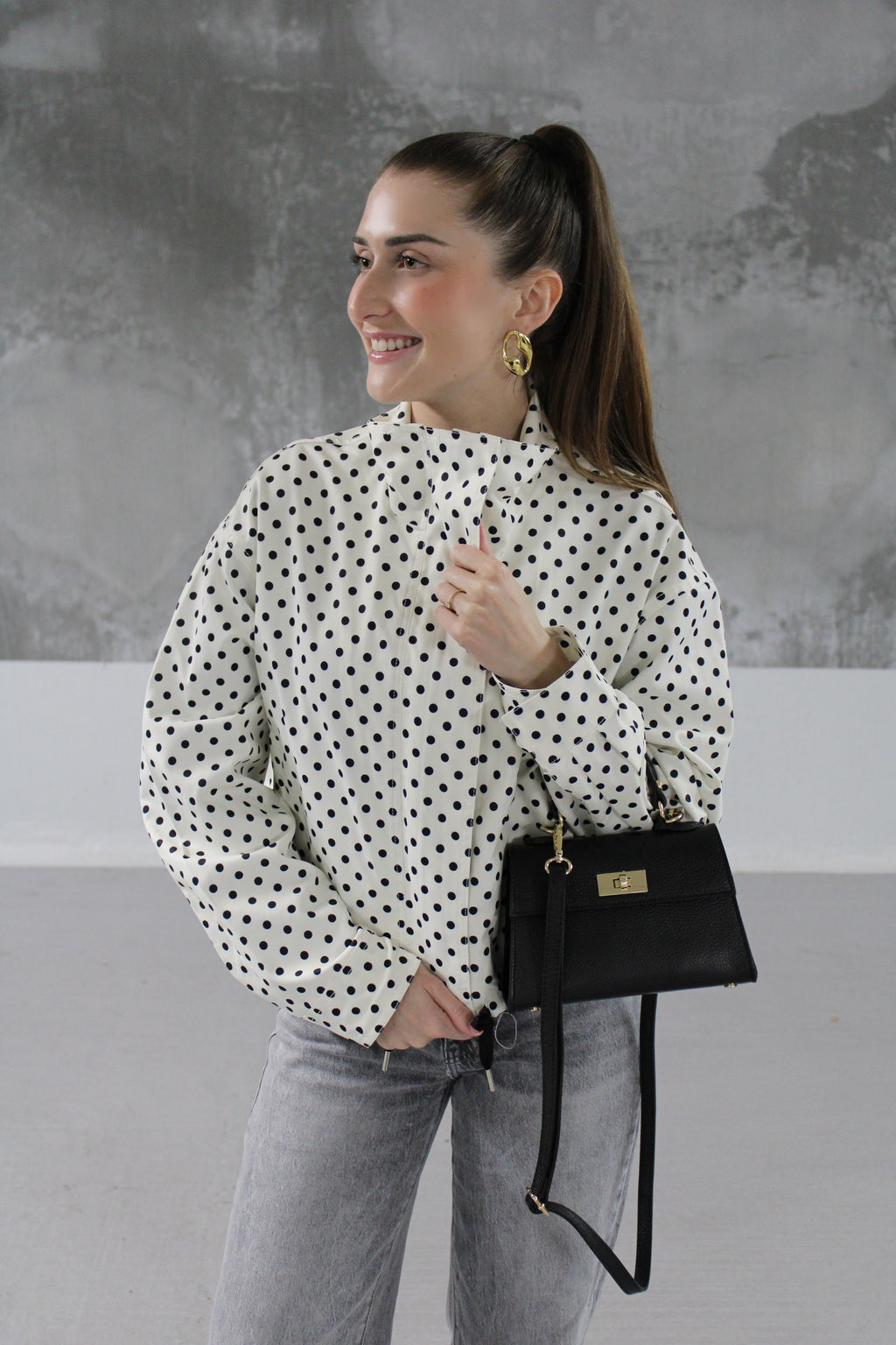 VESTE A POIS BLEUE MARINE MANON