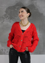 CARDIGAN AMAYA ROUGE
