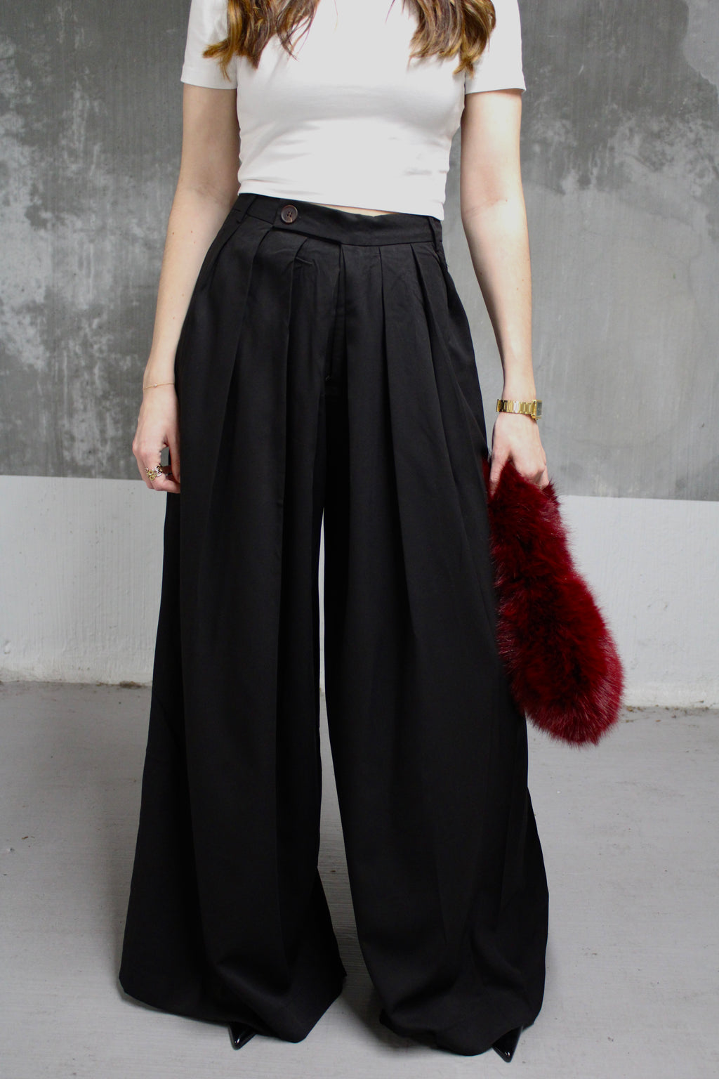 PANTALON AMPLE NOIR PALAZZO