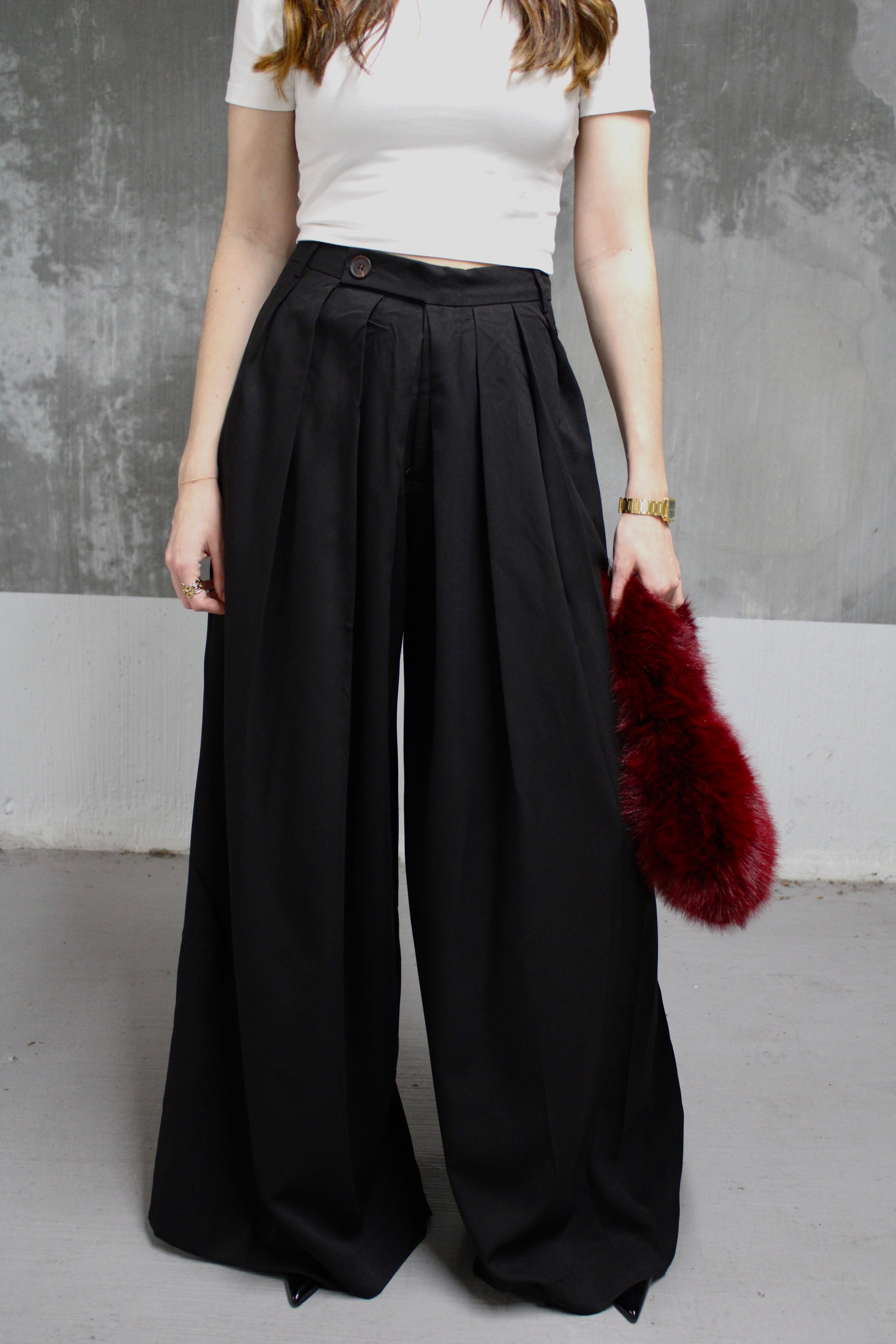 PANTALON AMPLE NOIR PALAZZO