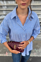 Chemise rayée LOU - Bleu marine