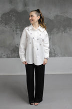 PANTALON NOIR EN SATIN