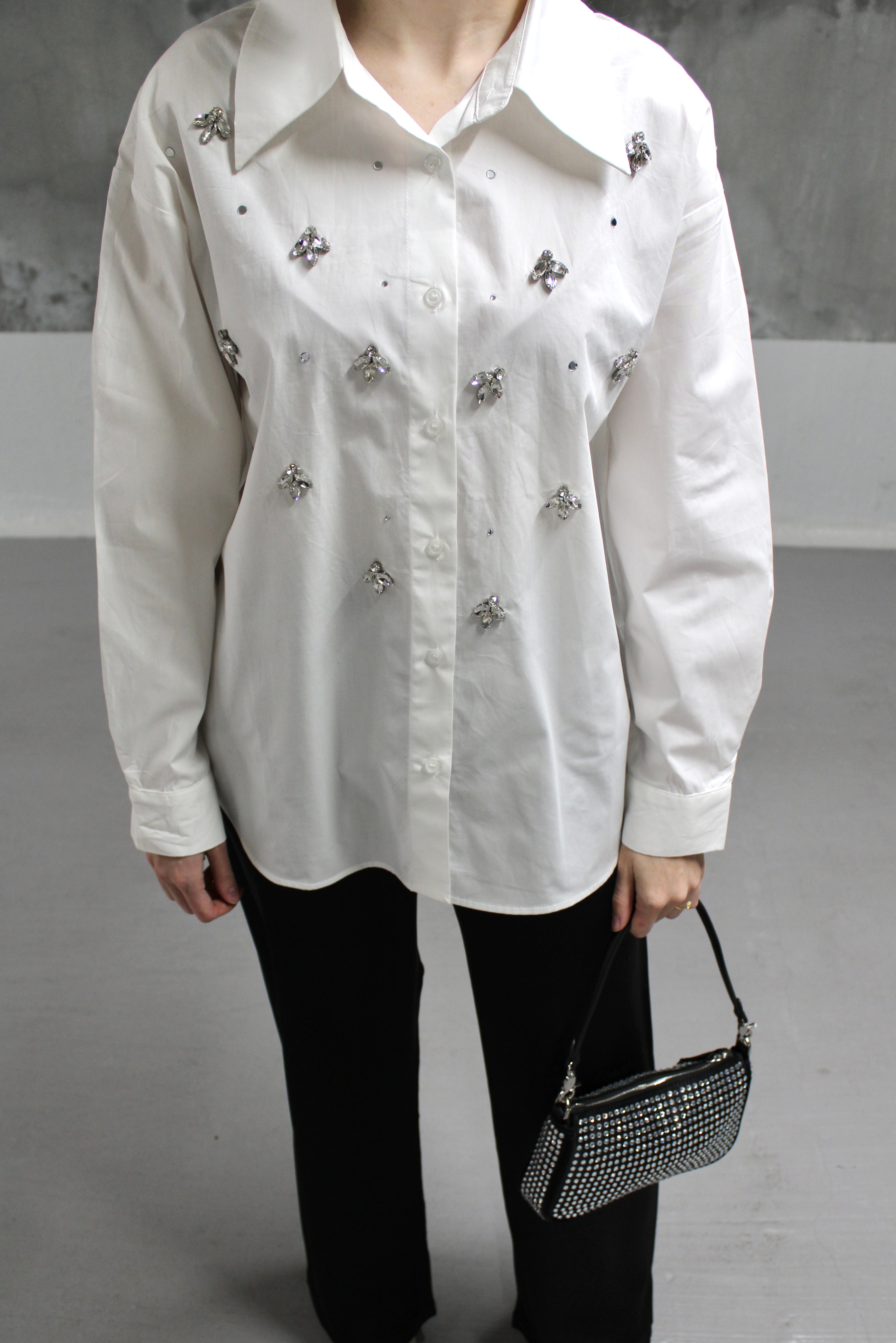 CHEMISE BLANCHE STRASS