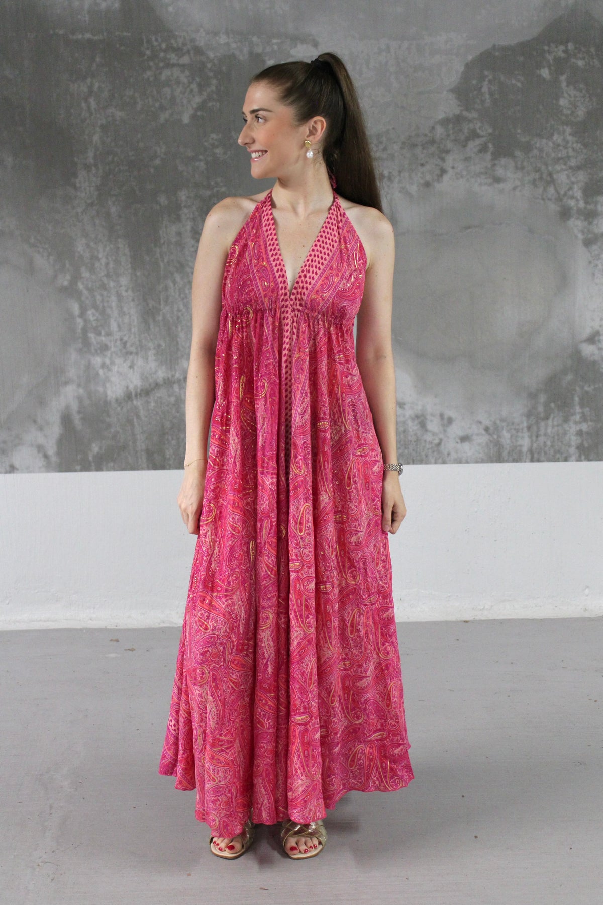 Robe bohème rose fuschia