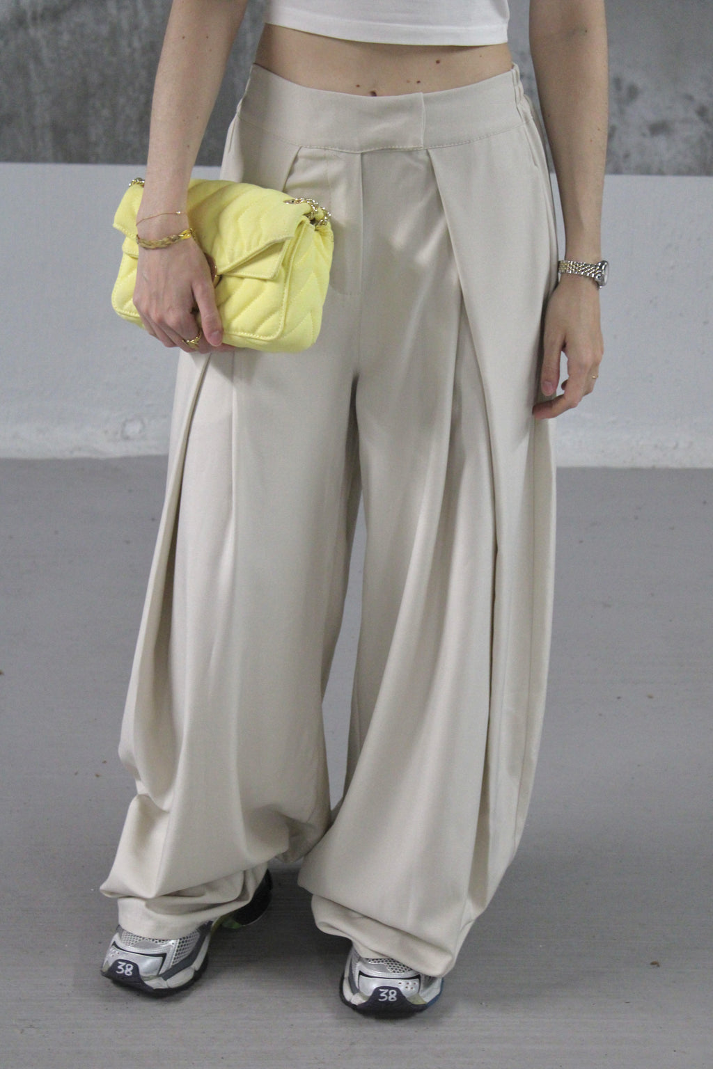 PANTALON FLUIDE PALAZZO BEIGE