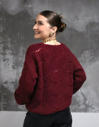CARDIGAN AMAYA BORDEAUX