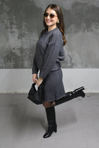 ENSEMBLE JUPE PULL GRIS COMFY