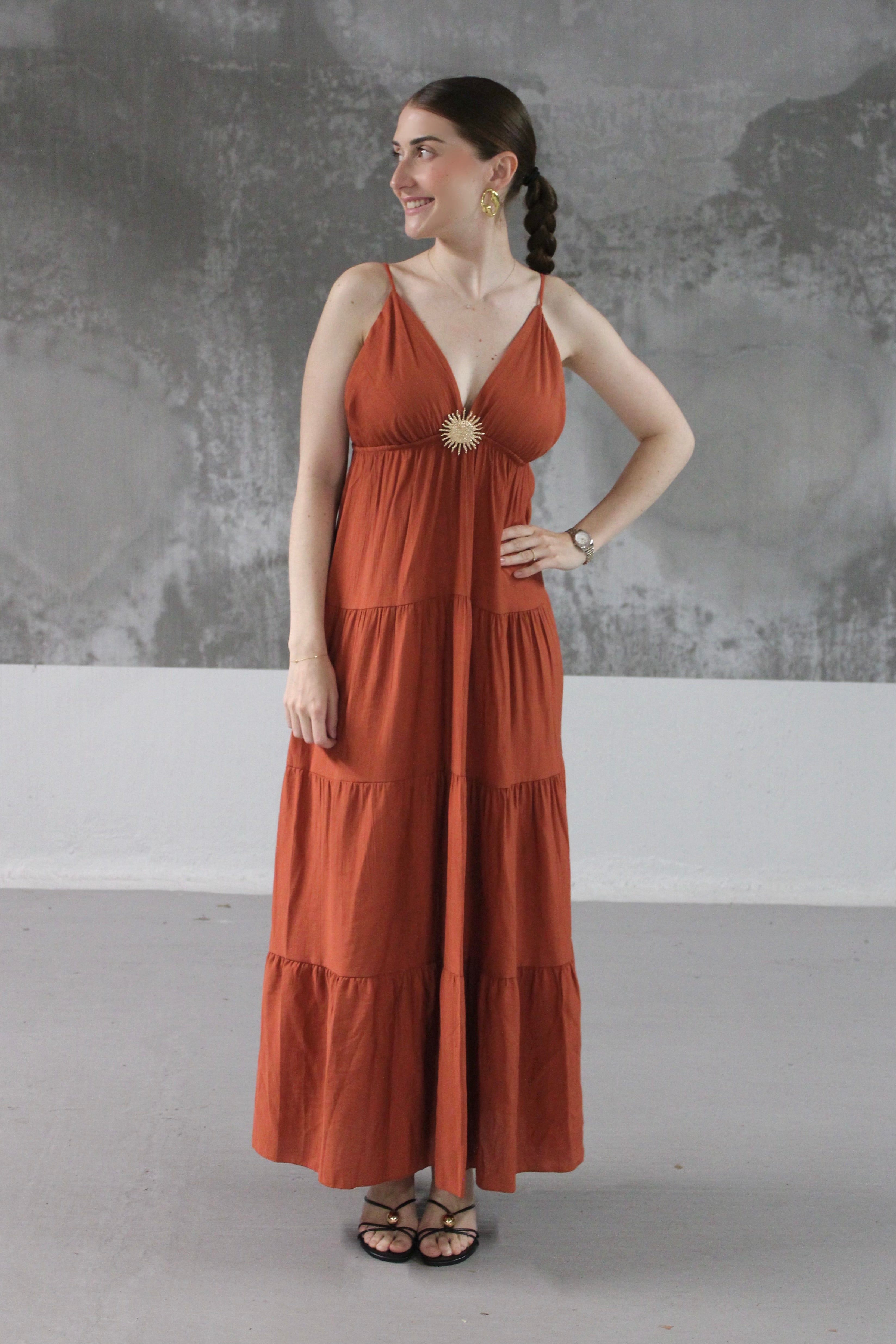 ROBE LONGUE SOLEIL ROUILLE