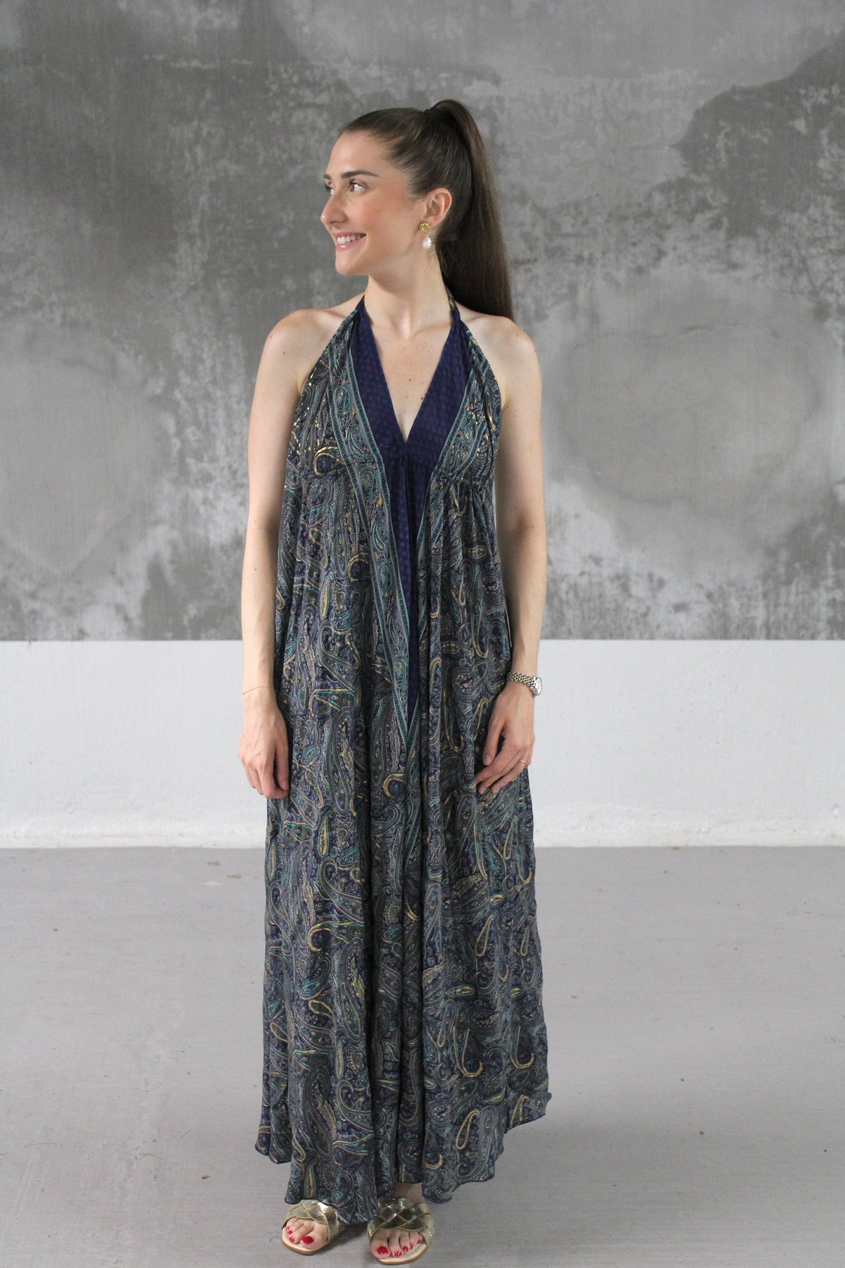Robe bohème bleu nuit