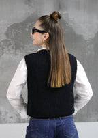 PULL SANS MANCHE NOIR ALYA