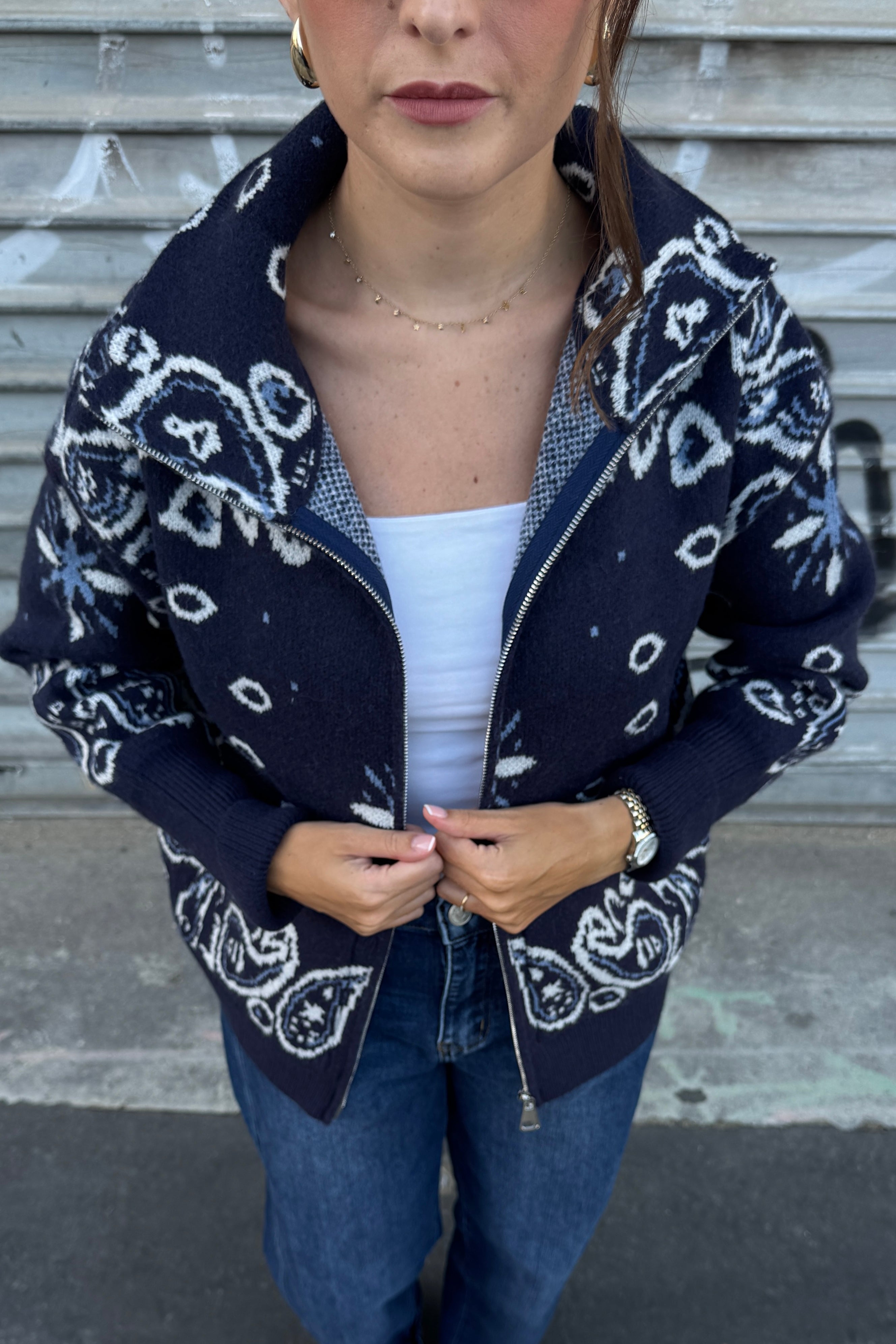 Gilet bandana JEANNE – Bleu marine