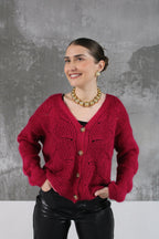 CARDIGAN AMAYA FRAMBOISE