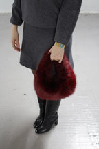 SAC EN FOURRURE BORDEAUX