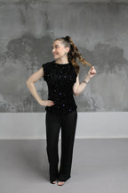 TOP GLITTER NOIR SARA