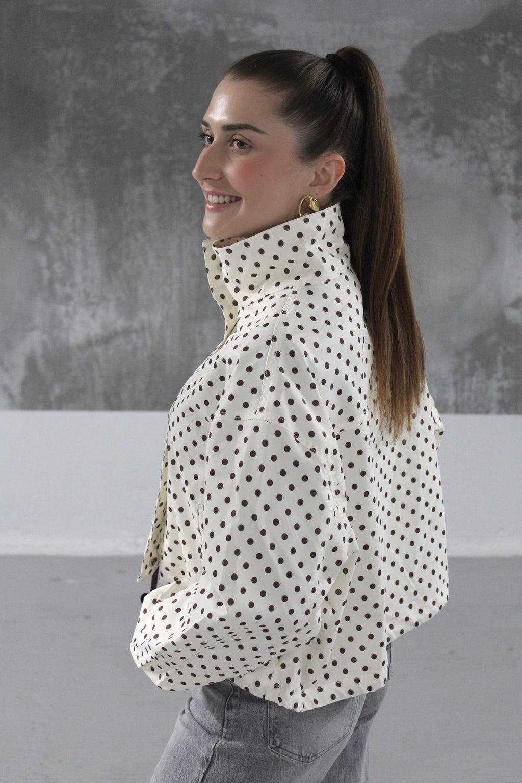 VESTE A POIS MARRON MANON