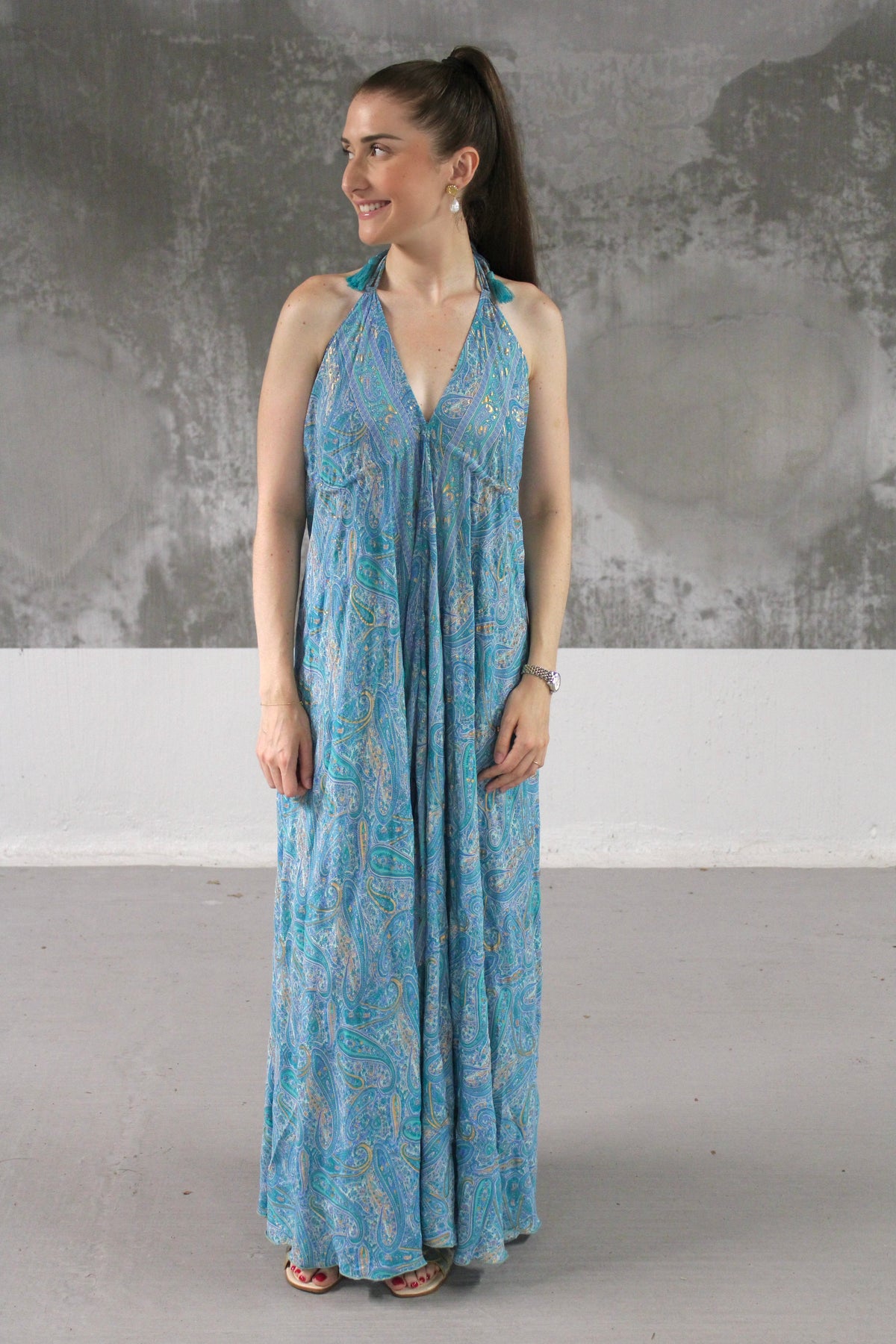 Robe bohème bleue claire