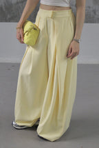 PANTALON FLUIDE PALAZZO JAUNE