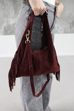 Sac A main frange bordeaux