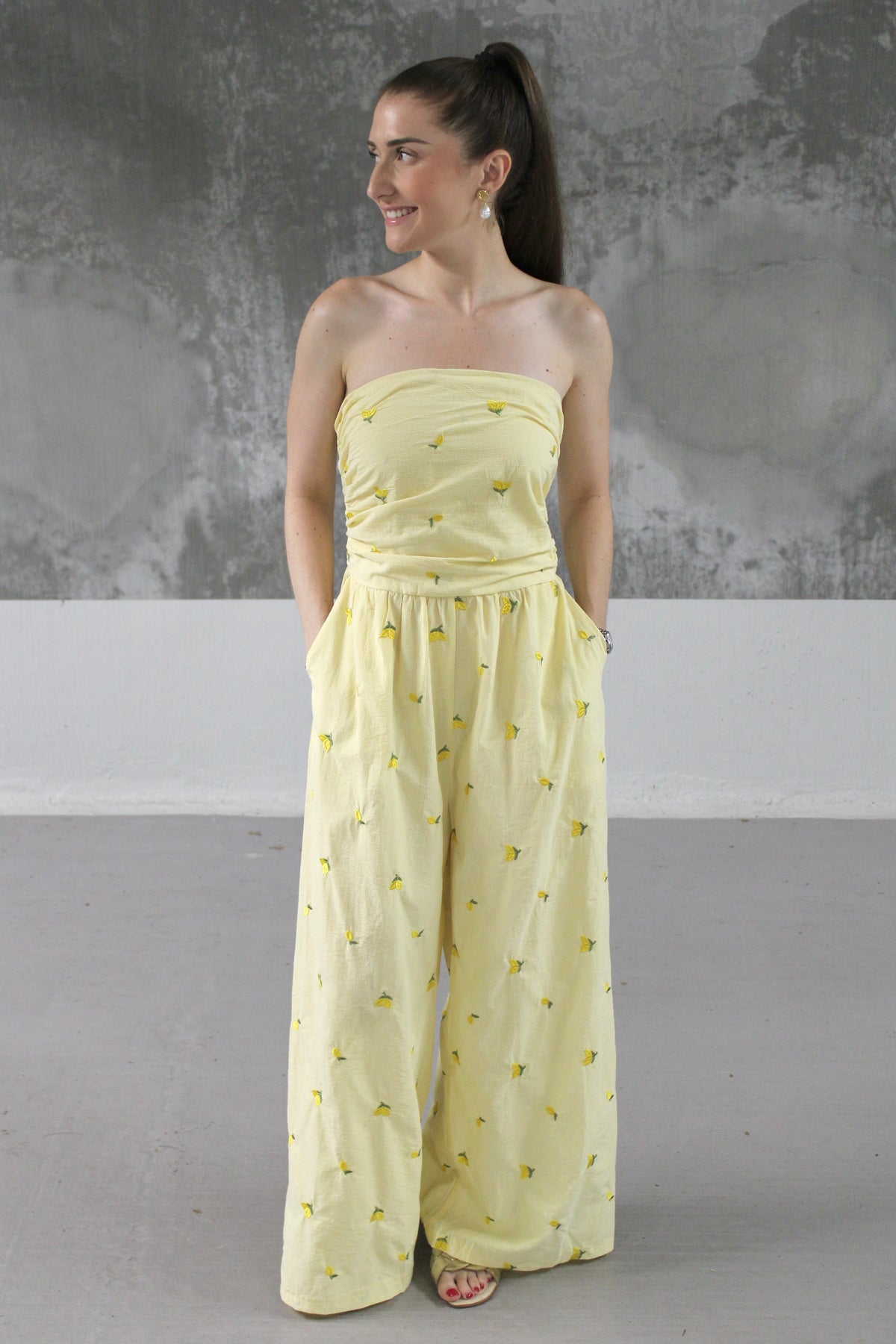 Combinaison bustier citron
