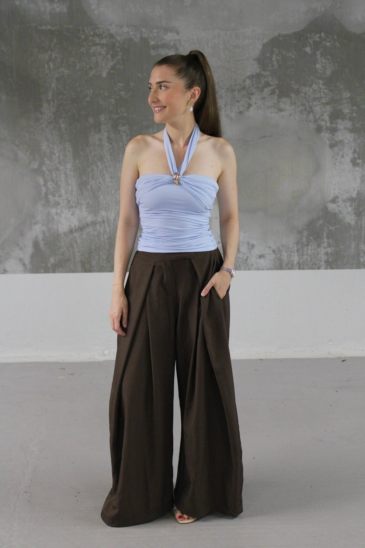 Top bleu clair