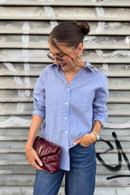 Chemise rayée LOU - Bleu marine