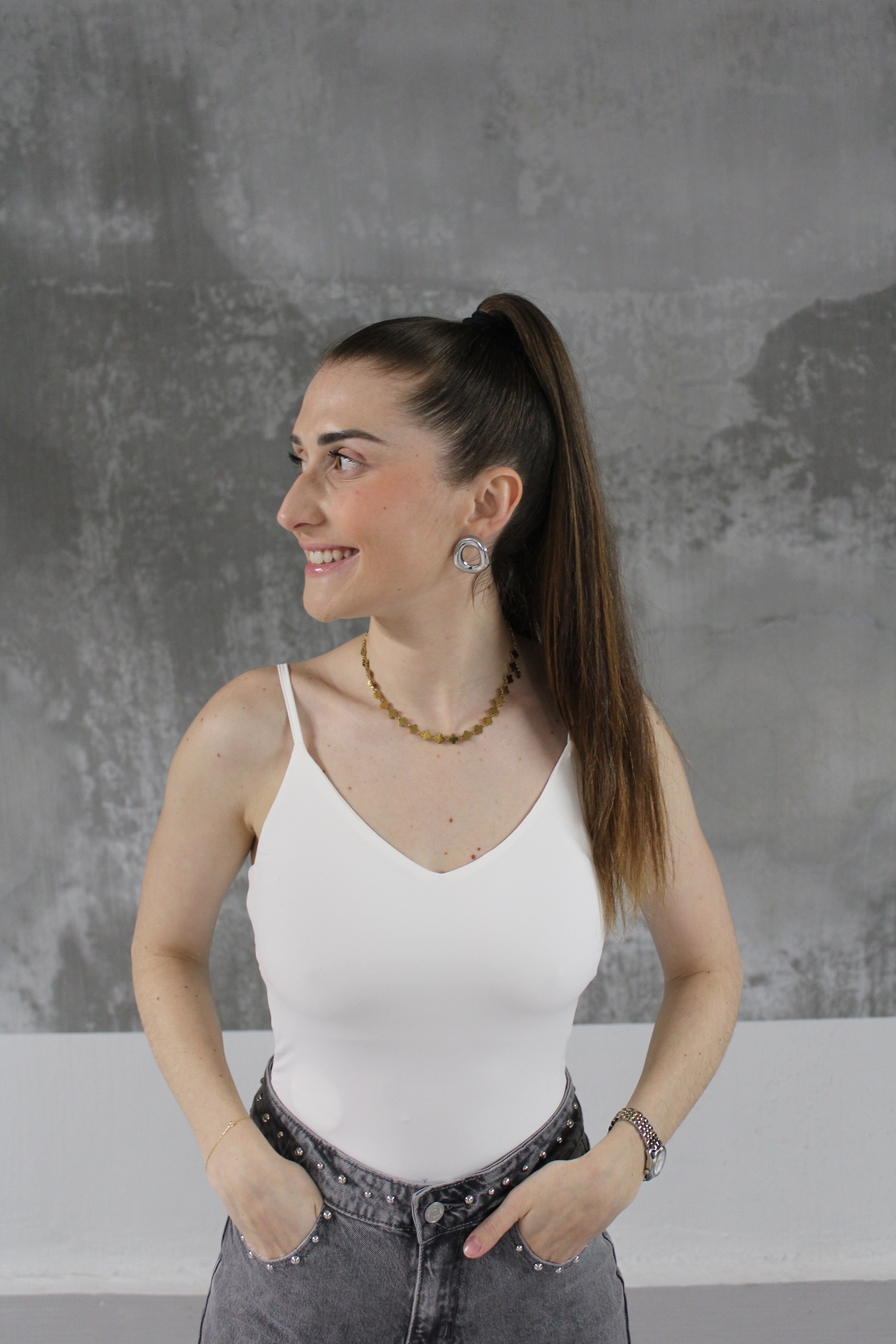 BODY DEBARDEUR LINA BLANC