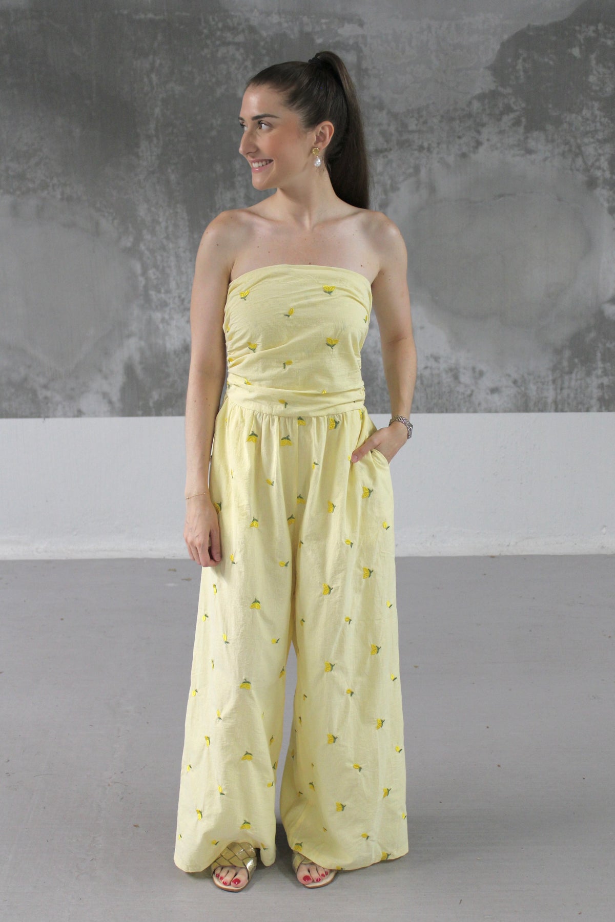 Combinaison bustier citron
