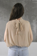 TOP DRAPEE BEIGE POLA