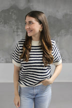 PULL SANS MANCHE MARINIERE