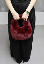 SAC EN FOURRURE BORDEAUX