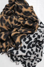 ECHARPE LEOPARD MARRON